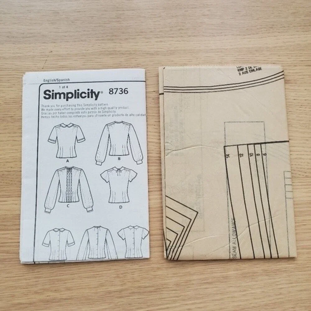 NEW Simplicity Vintage 1940's Blouse Sewing Pattern